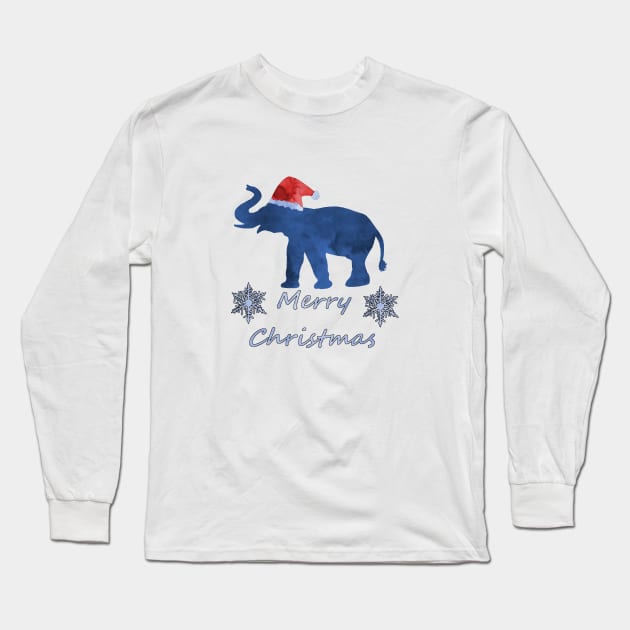 Santa Elephant Long Sleeve T-Shirt by TheJollyMarten